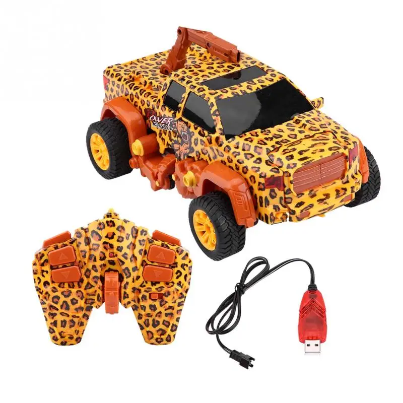 RC Toy Remote Control Car 360 Degree Rotating RC Truck Model Vehicle Toy Yellow gift baby Deformable design 360 degree rotating