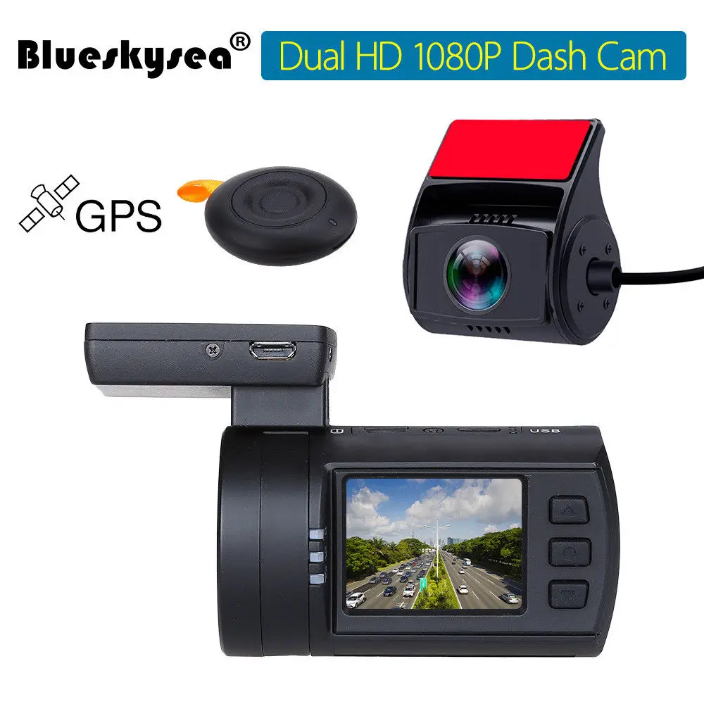 Blueskysea Mini 0906 Dual Dash font b Camera b font Full HD 1080P Car Dashcam Sony