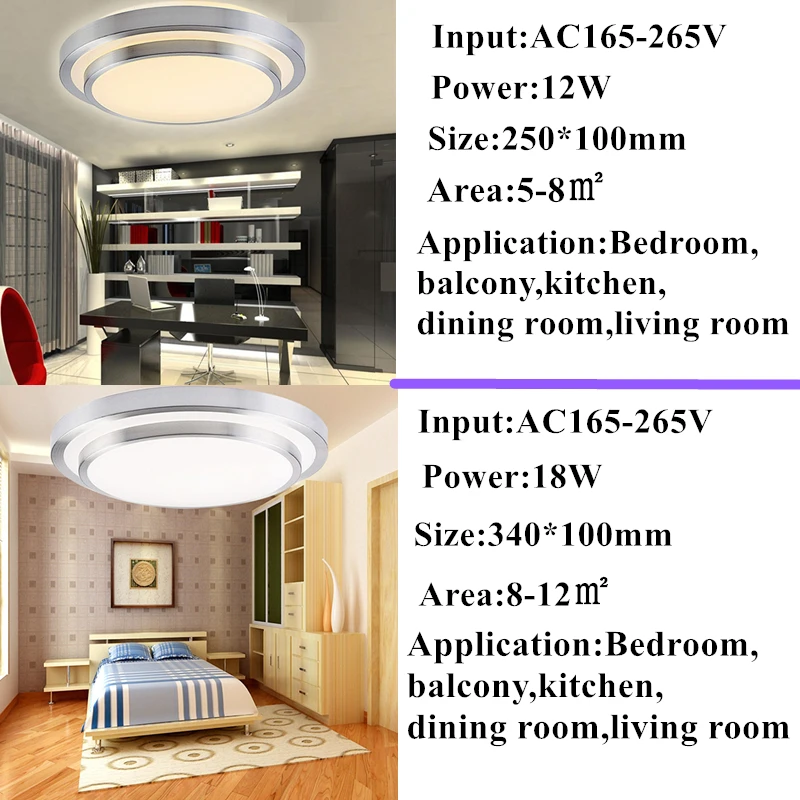 Conduziu a Luz de Teto de Alumínio Montagem em Superfície de Alto Quente + Branco Modern Controle Remoto Acrílico Escurecimento Brilho Branco Frio Lâmpada 2.4g 3 Modern 2.4G Controle Remoto CONDUZIU a Luz