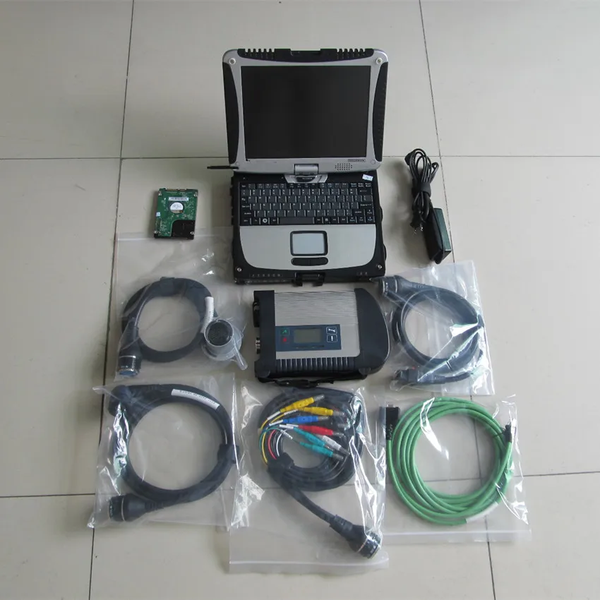 Диагностический прибор MB Star system sd Подключение c4 с hdd 320gb новейшее,09 программное обеспечение с ноутбук Toughbook CF-19 готов к работе