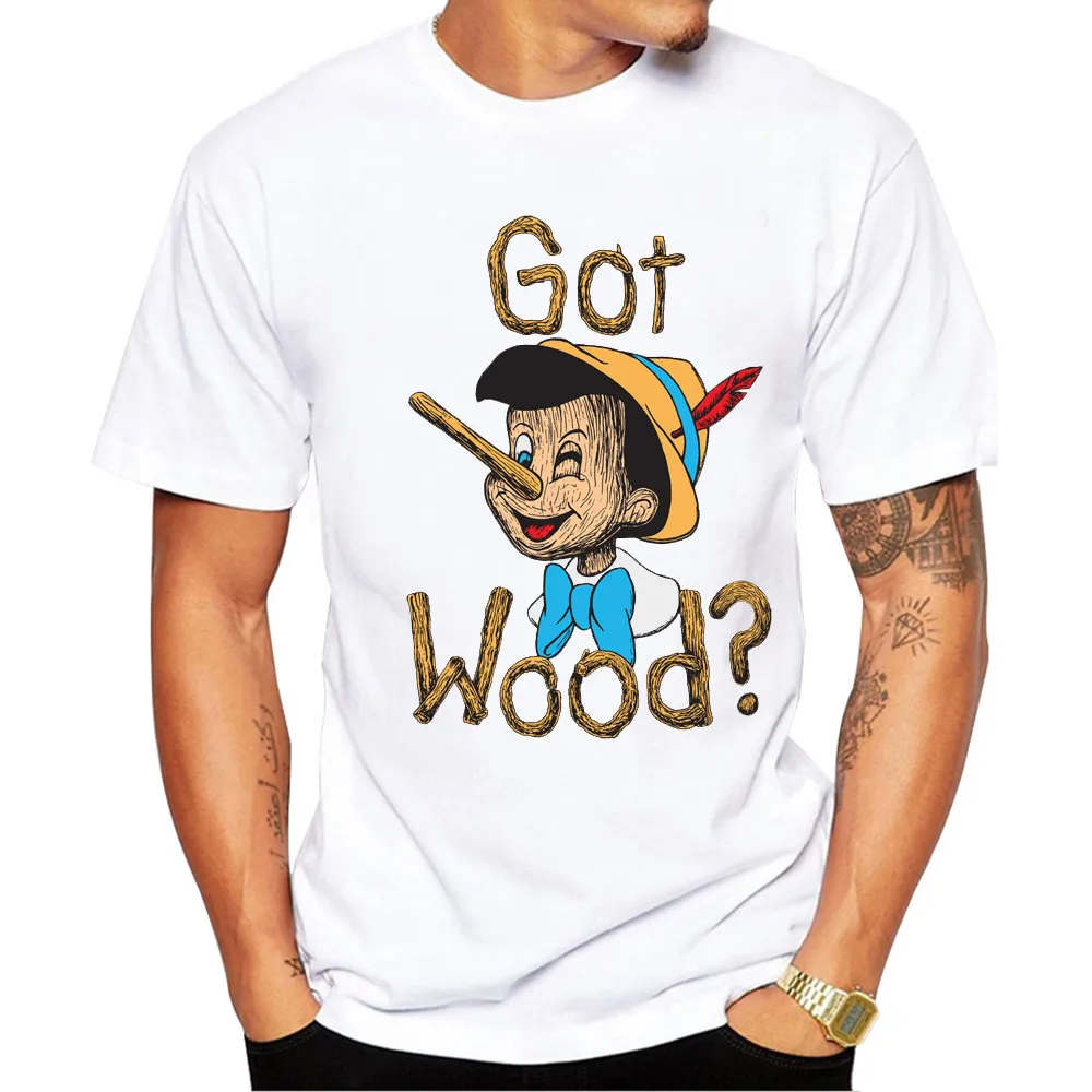 

Funny Got Wood Pinocchio T Shirt Lady O-neck Print TShirt top Print clothing Gifts Dropshipping