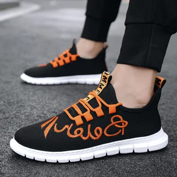 

2019 Trend Loafers Shoes Man Casual Footwear Summer Shoes Sport Mens Breathable Sneakers Mesh embroidered Non-slip Jogger Shoes