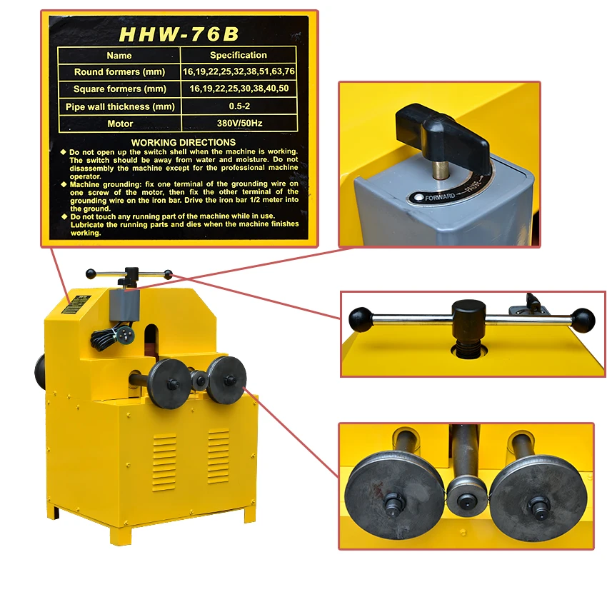 В 380 В в/220 В электрические многофункциональные трубы Бендер HHW-76B полуавтоматические круглые и квадратные трубы 360 градусов гидравлические