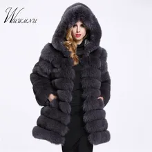 Elegant Faux Fox Fur Coat Luxury Fashion
