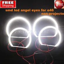 FSYLX 2x131mm+2x146mm SMD LED Angel Eyes For BMW E46 Non-Projector SMD LED Angel Eyes Rings WHITE 3 series coupe/cabrio sedan