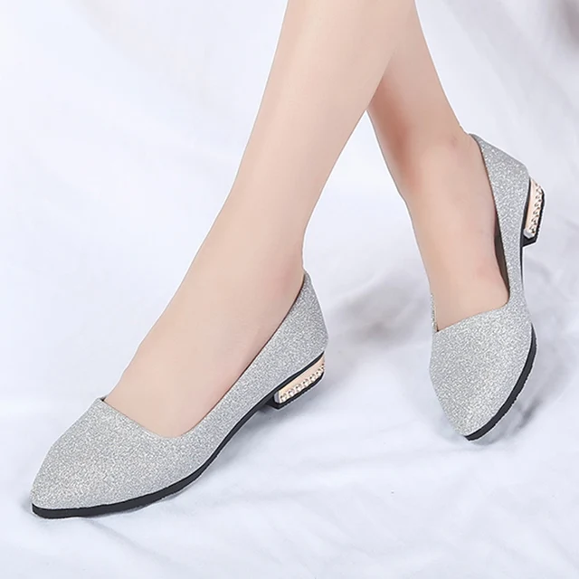 flat shoes with gold heel