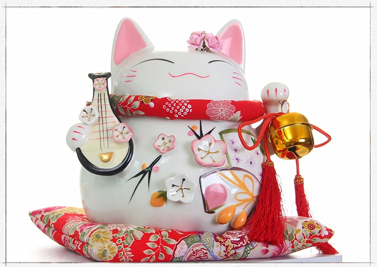 8 дюймов Maneki-Neko керамические китайские счастливые кошки манящие Фортуны кошки статуэтки счастливый Шарм копилка украшения дома
