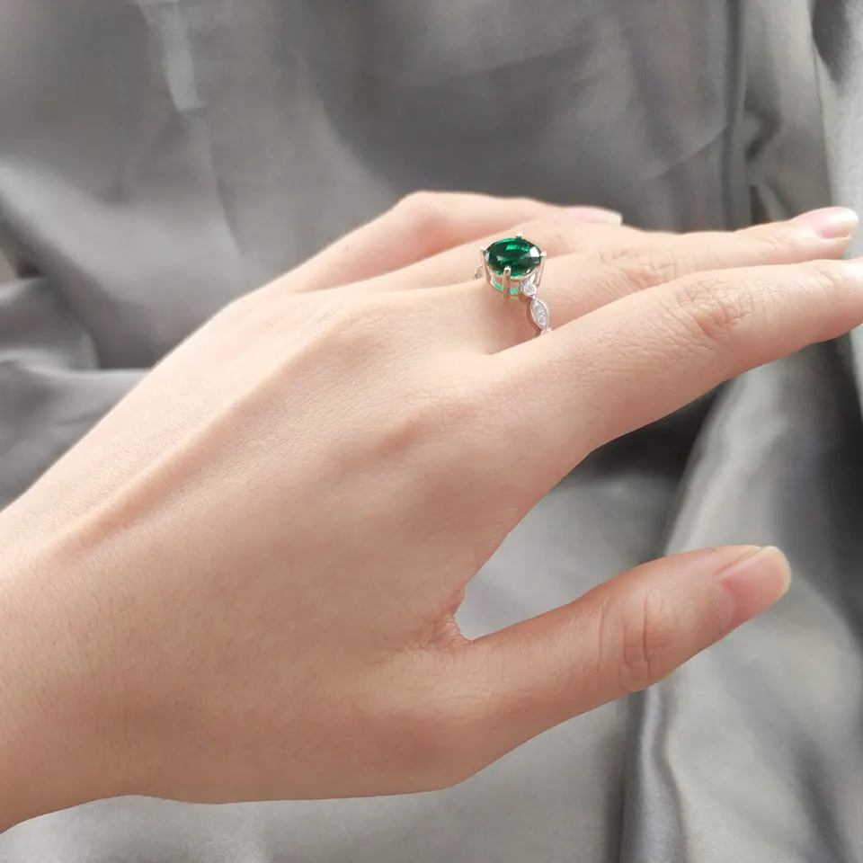 UMCHO-Emerald-sterling-silver-rings-for-women-RUJ016E-1-PC_08