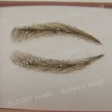0113 hand made human hairr hand knot fake eyebrow dark brown #2 colour