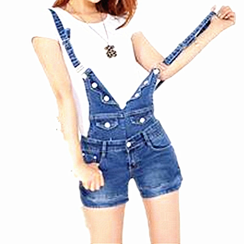 blue dungarees shorts