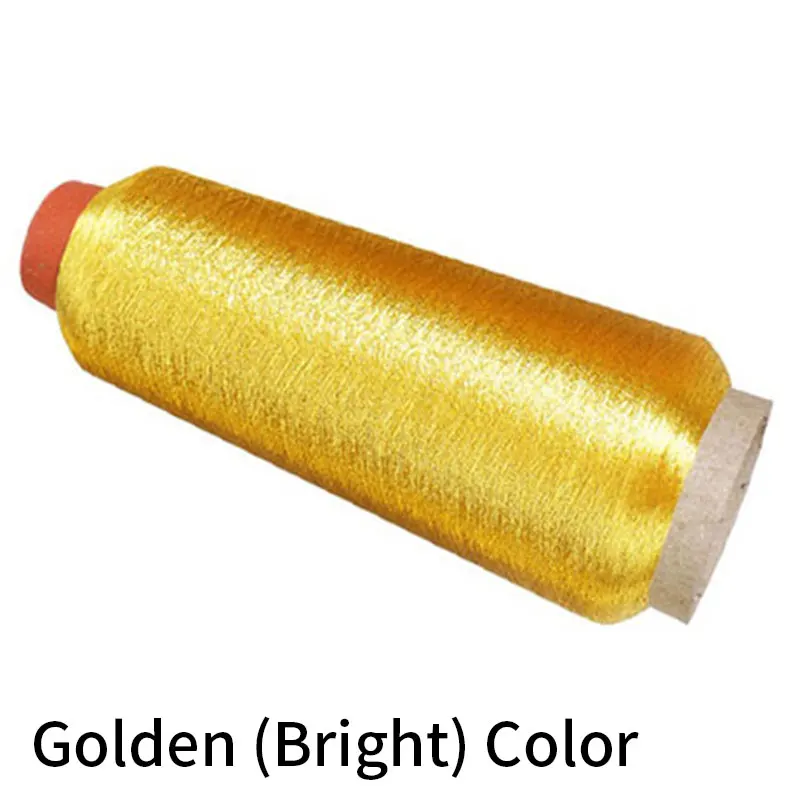 Golden (Bright) Colo Нитки золотой металлик Серебряный шелк компьютерная вышивка Diy Вышивка крестиком линия для шитья Золотая тонкая проволока - Цвет: Golden (Bright) Colo