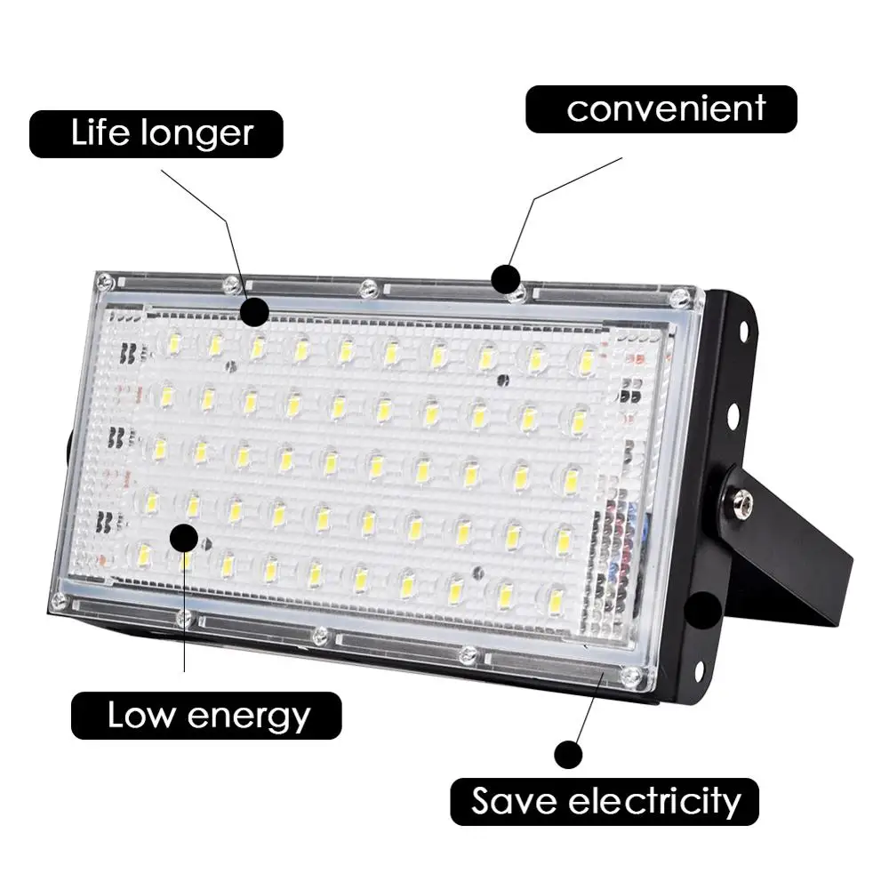 Светодиодный прожектор светильник 50 Вт Водонепроницаемый IP65 Открытый Светодиодный отражатель светильник садовый светильник переменного тока 220V 240V Точечный светильник уличный светильник Инж