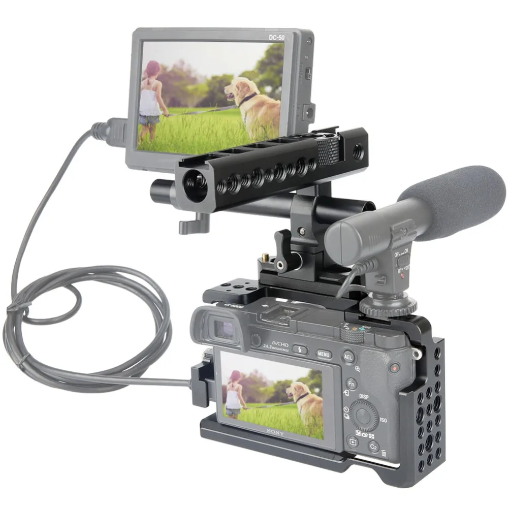 NICEYRIG для SONY A6400/A6000/A6300 DSLR камера клетка комплект с ручкой камеры Nato зажим для кабеля 15 мм стержень для сыра