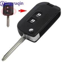 jingyuqin Flip Folding Remote Car Key Shell Case Fob Cover For Qashqai Nissan Micra Navara Almera Note 2 Buttons Without Logo