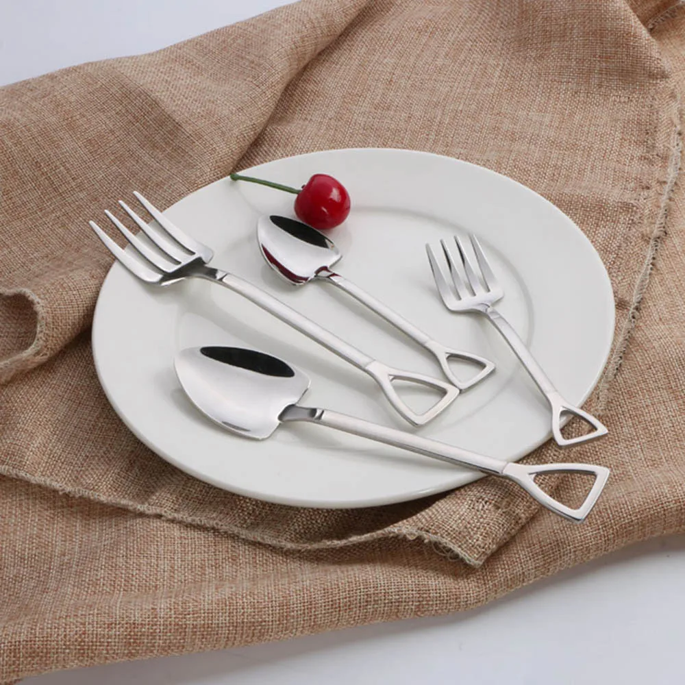 Long Handle Spoons Fork Spade Shovel Tableware Home Gift Lovely Spoons
