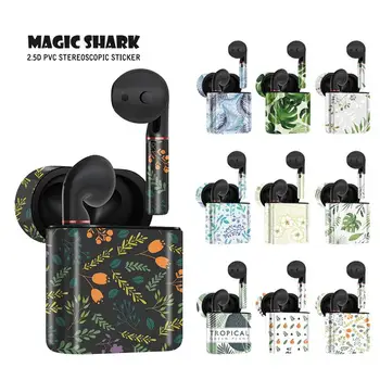 

Magic Shark Fashion Simple Style Leaf Flower Waterproof PVC Case Cover Wrap Sticker for HUAWEI Freebuds 2 & 2 Pro