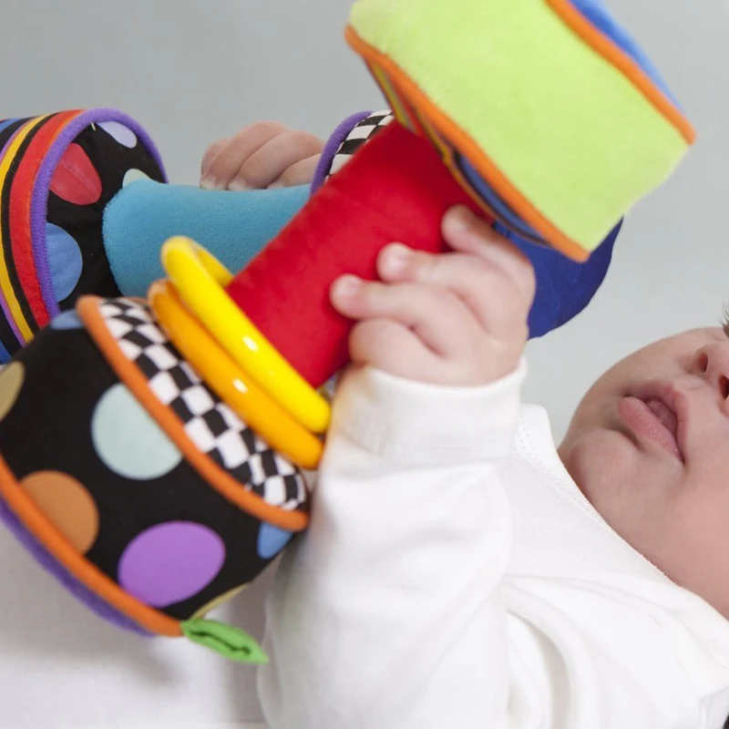 Детские Красочные ручные колокольчики игрушки для ребенка 0-12 месяцев ручное кольцо коляски для кукол плюшевая погремушка игрушки