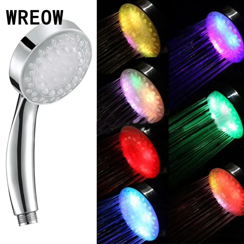 Romantic Automatic 7 Color Changing Shower Head Filter 4 Led Luminous