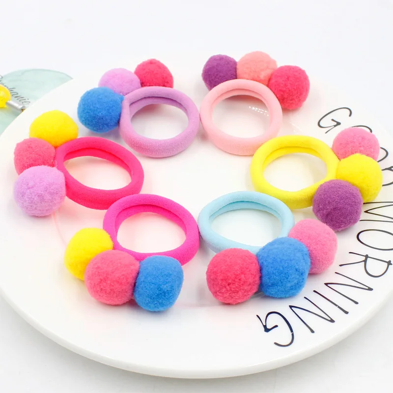 1pc Fashion Child Cute 3 Color Balls Elastics Hair Bands Gum Kids New Candy Rubber Bands