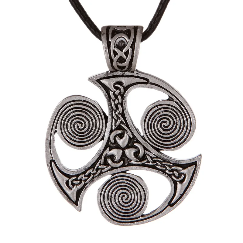 

1pc Norse Viking Triskele Norse Knot Symber Kolovrat Totem Charm Collier Choker Necklace