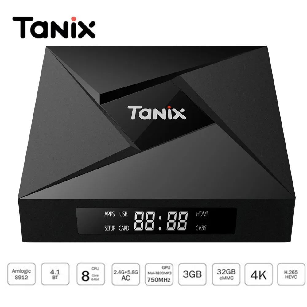

Tanix TX9 Pro TV Box Amlogic S912 Octa-core CPU Android7.1 OS Bluetooth4.1 Smart TV Box 1000M LAN Dual-band 3GB 32GB Set Top Box