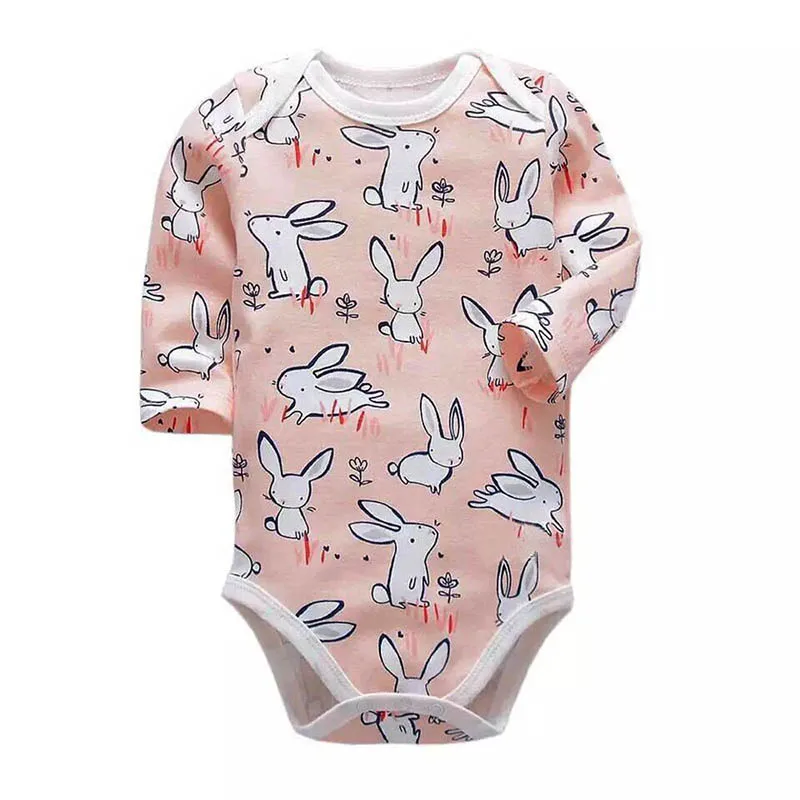 Одежда с длинными рукавами для маленьких девочек; Комбинезон для маленьких мальчиков; цельнокроеный комбинезон для новорожденных и малышей 0-24 месяцев - Цвет: A136-0014