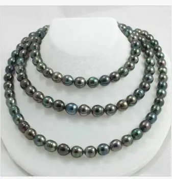

TAHITIAN 12-14MM TAHITIAN BLACK GREEN PEARL NECKLACE 38"