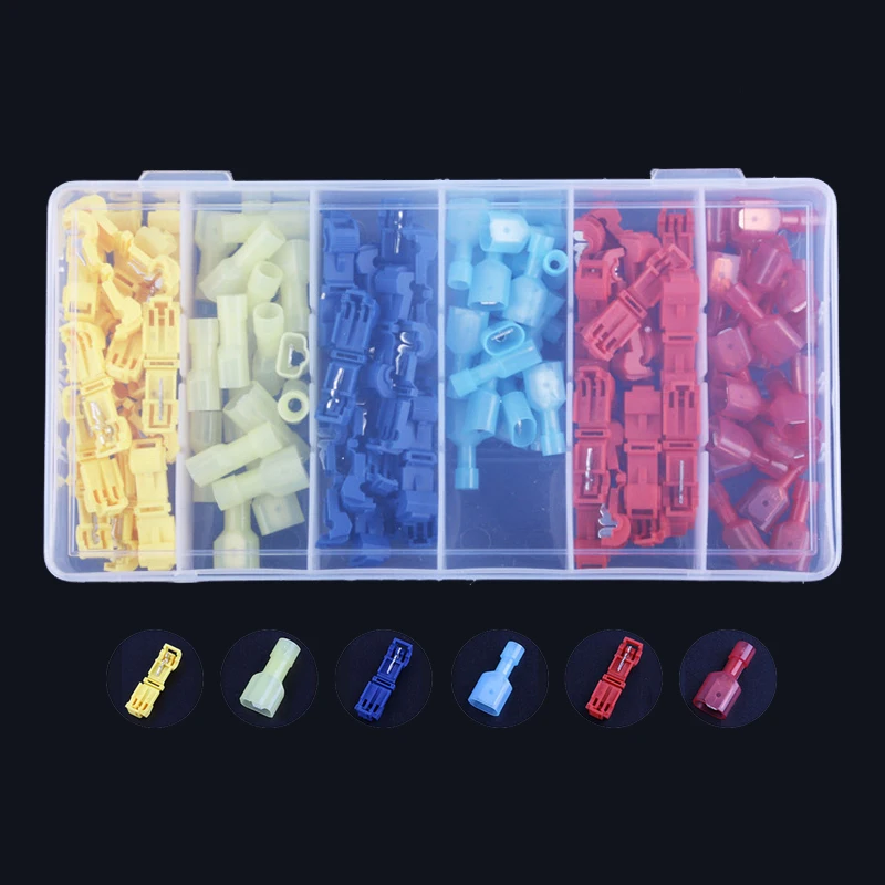 

T Shape Wire Connectors Quick Splice Crimp Terminals Scotch Lock Electrical Car Audio 22-10AWG 0.5mm-6mm Wiring Connector Kit