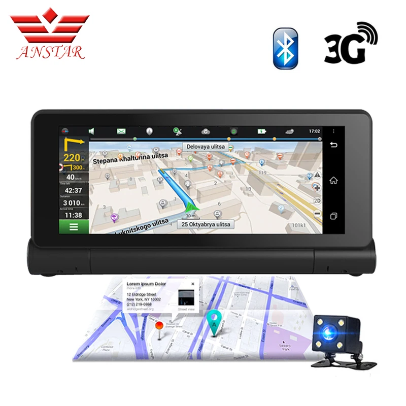 ANSTAR 3g зеркало заднего вида dvr Автомобильный Wi Fi Зеркало GPS навигатор 6 84 &quotAndroid 5 0