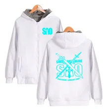 ALIZAZA Anime SAO Hoodies Lumious Zipper Sweatshirts Character Hoodie Coat Jacket MEN Top Clothing for Spring & Autumn thicken