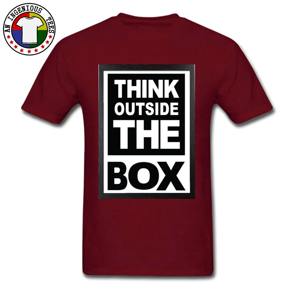 2018 горячая распродажа мужская футболка с цитатами Think Outside The Box футболки колледжа