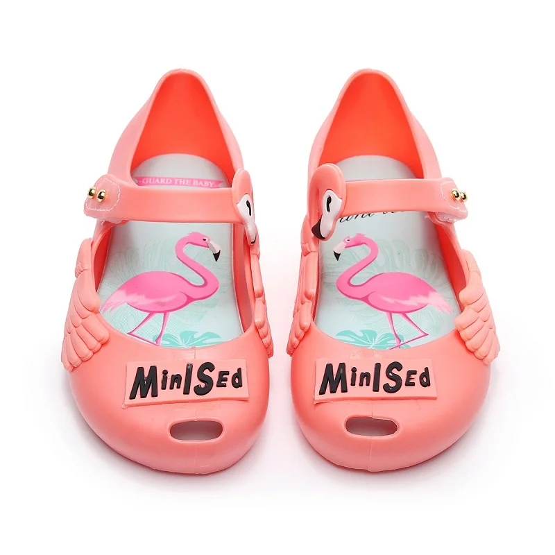 

Mini Sed Sandals For Girls Flamingo Themed Pvc Children's Jelly Shoes Pool Beach Water Shoes