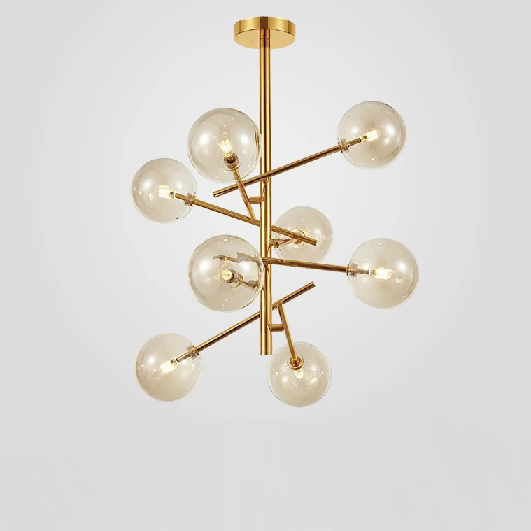

g4 led Postmodern Iron Glass Gold Clear Lustre Chandelier Lighting Suspension Luminaire Lampen For Dinning Room
