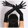 De talla grande Wetlook de látex PVC PU guantes de imitación de cuero brillante largo guante Punk Hip-pop Jazz Club Cosplay disfraces guante Luvas ► Foto 1/6