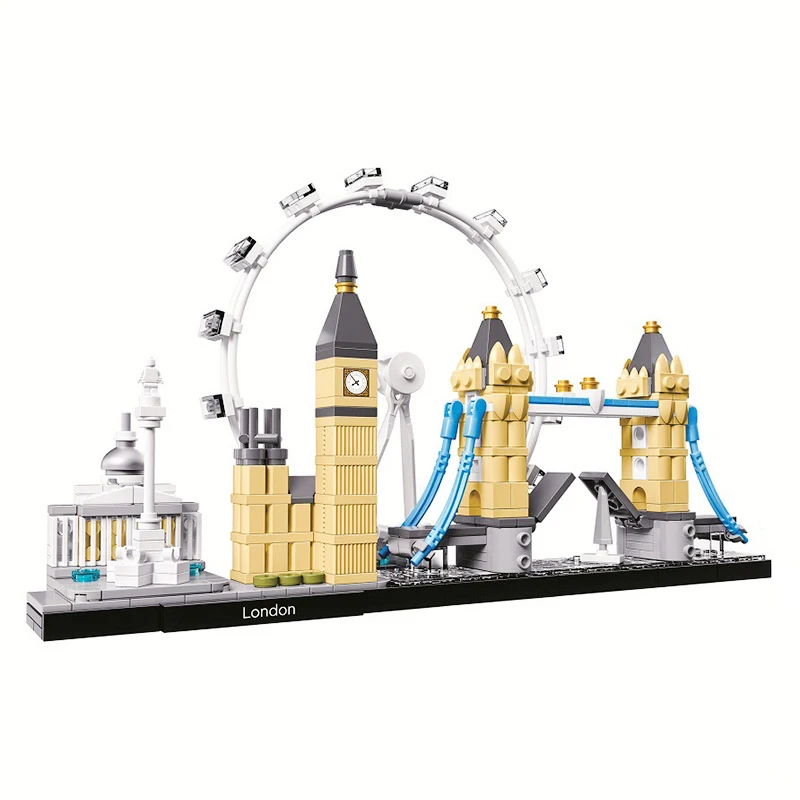 

Bela Block Architecture Building Set London 21034 Big Ben Tower Bridge Model Building Block Bricks Toys Compatible With Blocks