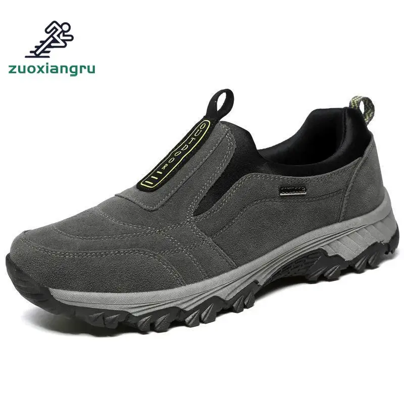 

Zuoxiangru Special Offer Hiking Shoes Slip-on Leather Outdoor Trek Suede Sport Men Climbing Outventure Sapatos Masculino