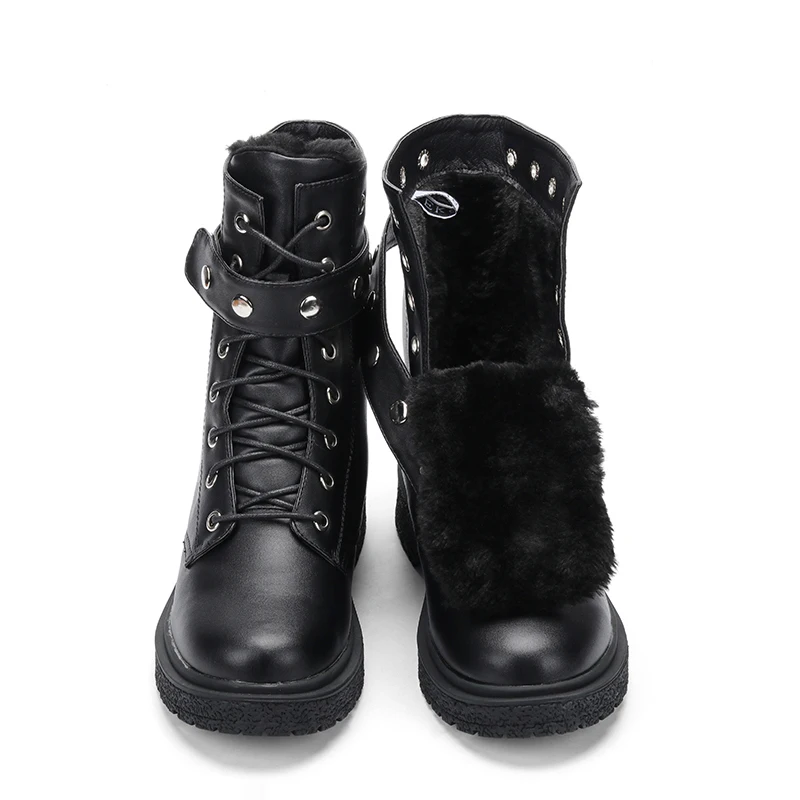 Ekoak/Новинка; классические ботинки с заклепками; сезон осень-зима; пикантные женские ботильоны; женская обувь; женские кожаные ботинки в байкерском стиле