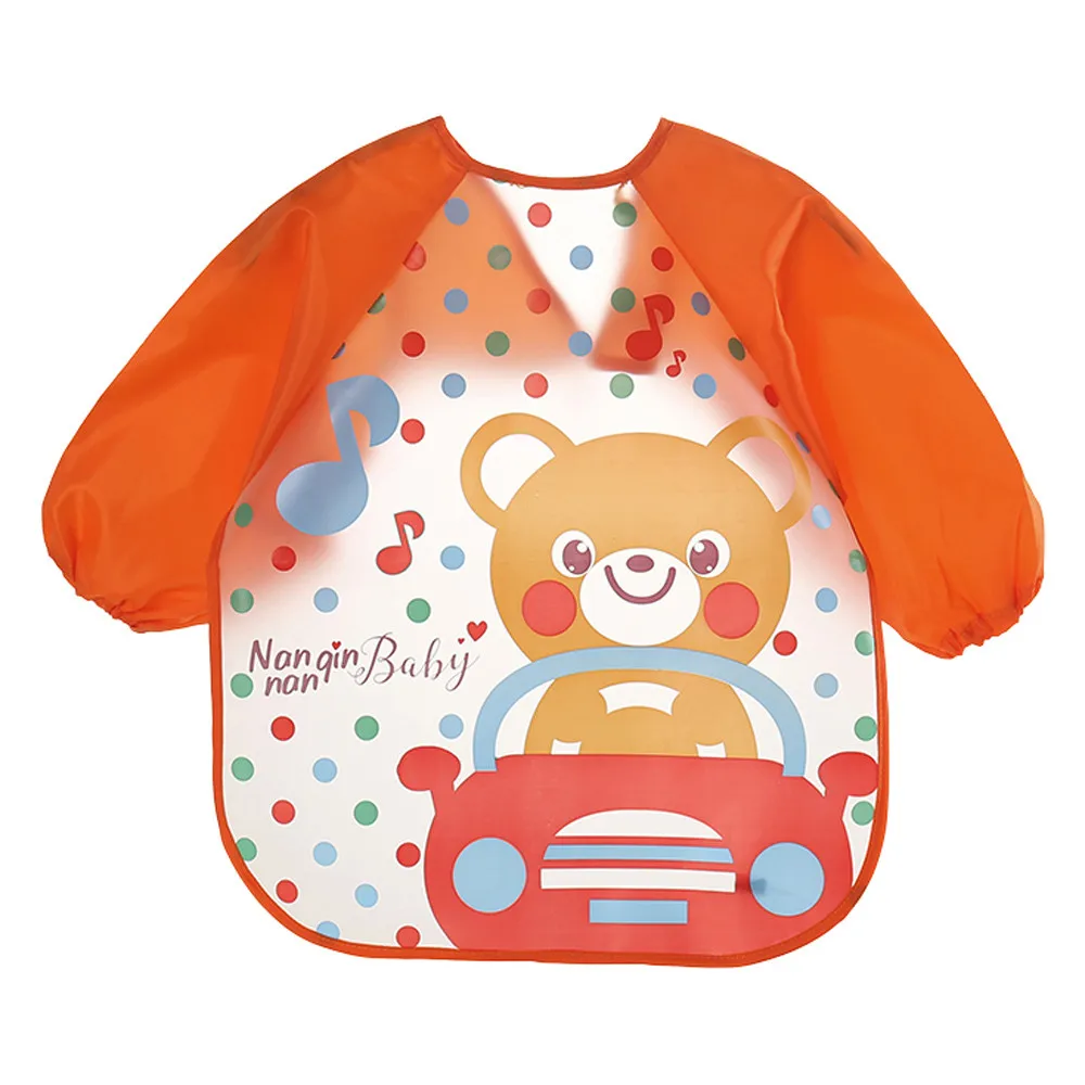 

Baby Girl Boy Bibs Stuff Long Sleeve Waterproof Silicone Baby Things Bib Burp Cloth Feeding Cartoon Print Baby Girl Clothes