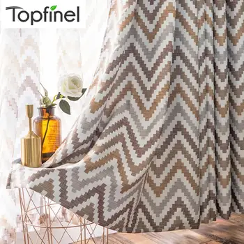 

Topfinel Geometric Wave Printed Thermal Insulated Blackout Window Treatment Drapes Curtains For Living Room Bedroom Coffee Blue