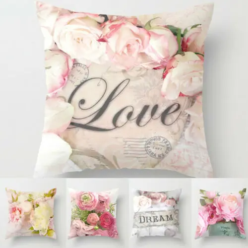 

Floral Printed Pillow Cover 45x45cm Room Rose Floral For Home goods 1PC Flower Pillowcase Polyester Bedroom Pillow Cover