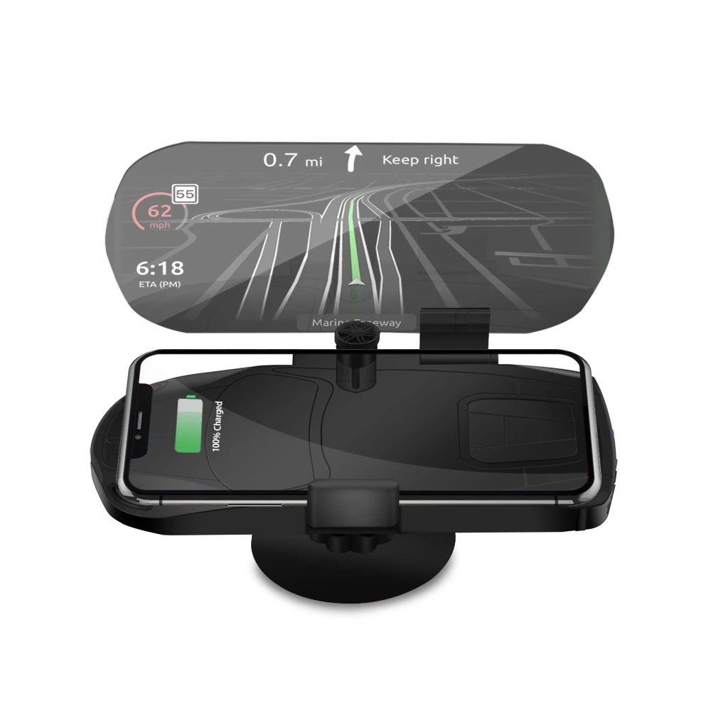 MAHAQI популярное автомобильное беспроводное зарядное устройство HUD, держатель для мобильного телефона, gps навигация, автомобильный скоростной проектор, Автомобильная Подставка для зарядки