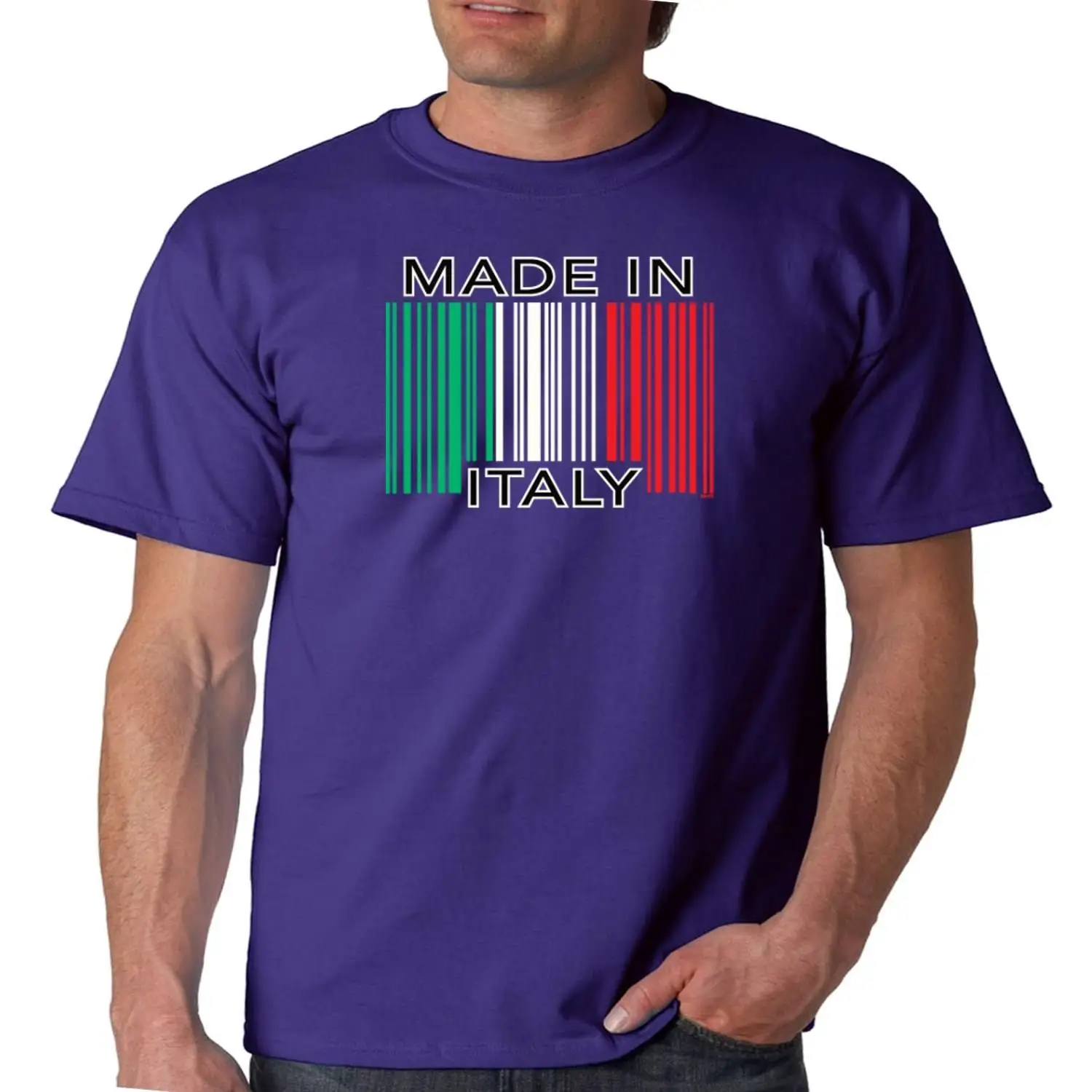 Забавная итальянская гордыня Мужская футболка Сделано в Италии Флаг Футболка