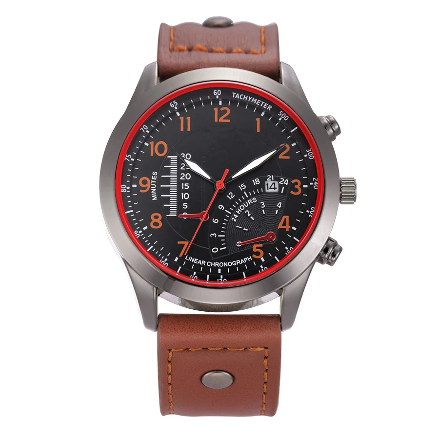 

Relogio Masculino men's watch Top Brand Luxury cindiry Men Military Sport Wristwatch Chronograph Leather Quartz Watch Herrenuhr