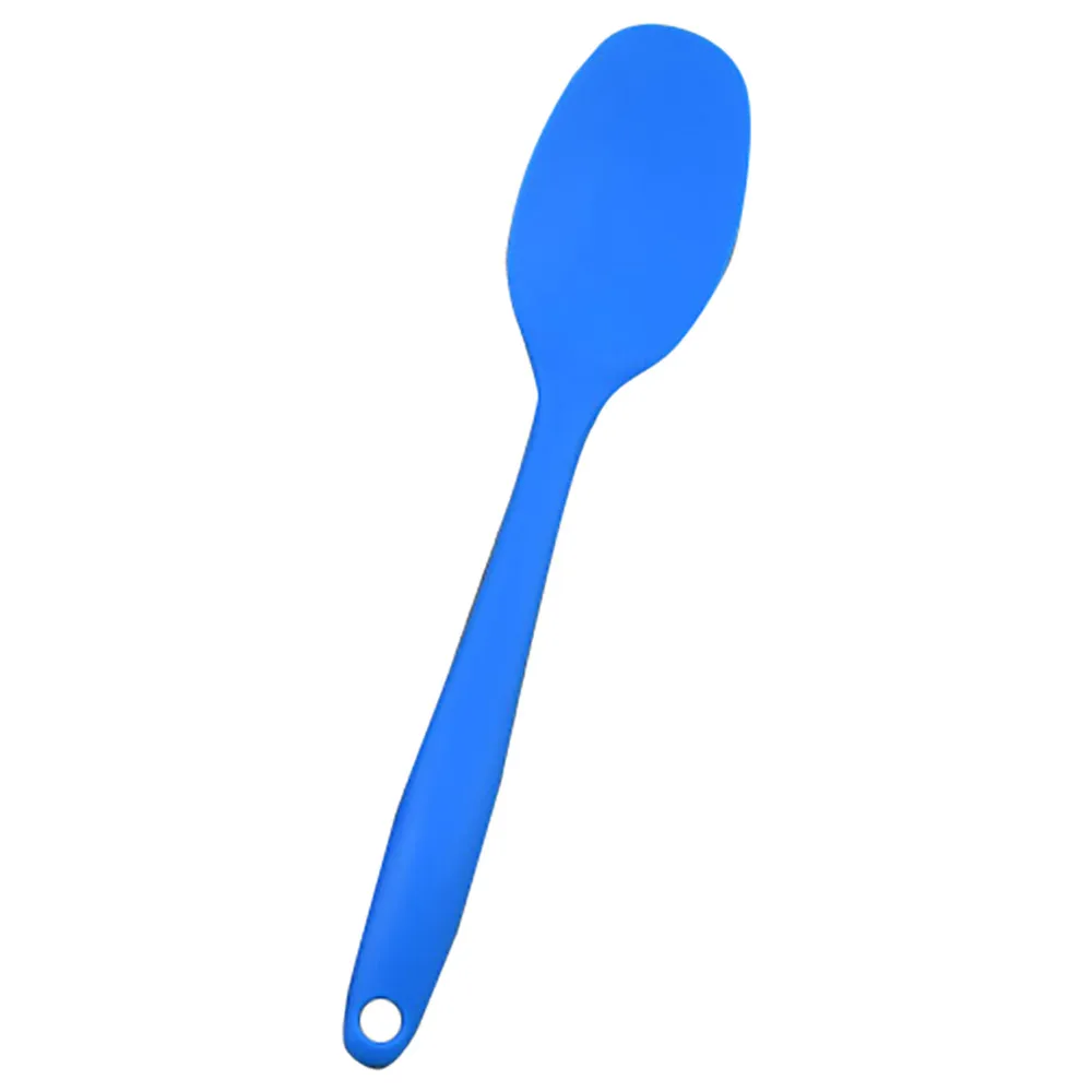 Silicone Kitchen Bakeware Utencil Spoons And Scoop Cooking Tools Condiment Utensil Coffee Spoon Kids Tableware Healthy L*5 - Цвет: blue