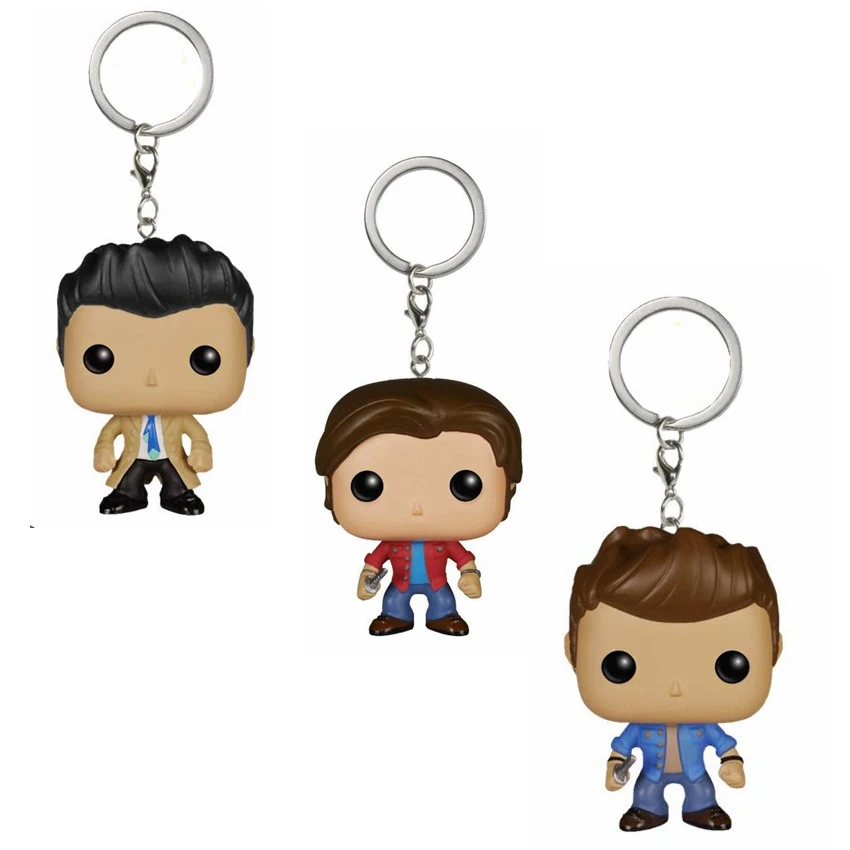

Supernatural Character Dean Castiel Keychain Figure Collection Key Chain Toys for Gifts with Retail Box