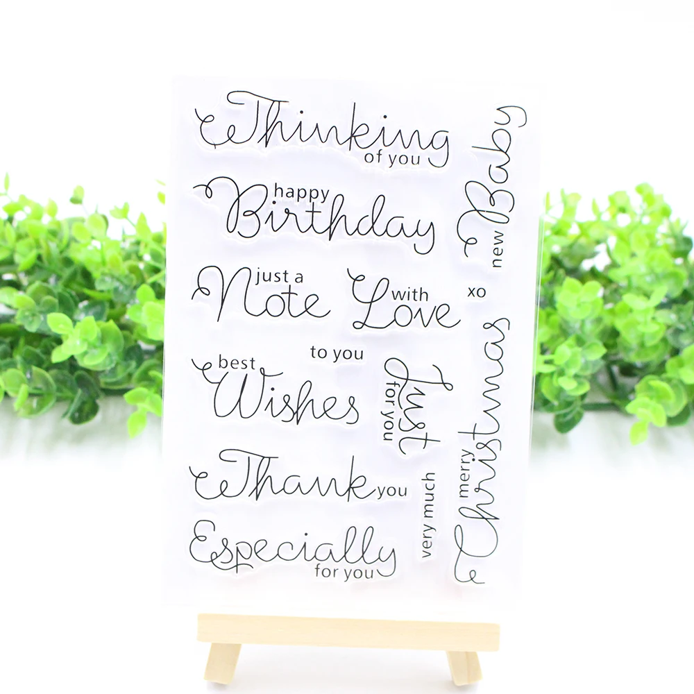 

16*11cm Phrase words transparent silicone clear stamp for scrapbooking DIY craft decoration soft stamp kids stationery