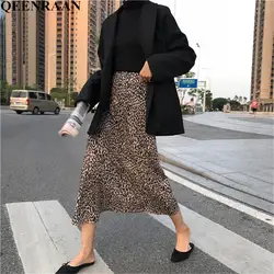 2019 женские Высокая талия Leopard Длинные юбки с принтом Лето Harajuku уличная трапециевидной формы макси юбка Faldas Jupe Saia Feminina