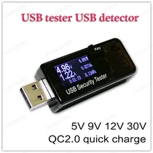 1Pic USB тестер напряжения измеритель мощности 3~ 30 В постоянного тока Вольтметр Амперметр емкость тока монитор power Bank детектор