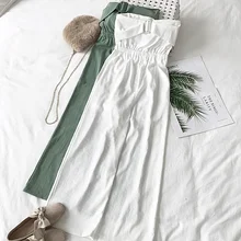 2019 Newest Women solid White Color strapless Jumpsuit Romper Cotton Linen Playsuit Casual loose Jumpsuits female G439 2019 Newest Women solid White Color strapless Jumpsuit Romper Cotton Linen Playsuit Casual loose Jumpsuits female G439