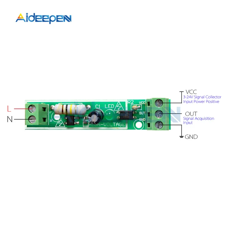 1-Bit AC 220V изоляция оптопары для блок программируемого контроллера Напряжение обнаружения доска адаптивной 3-5V для PLC Isolamento Fotoaccoppiatore модуль